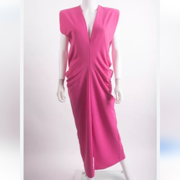 Zara fuchsia pink midi slit dress size S - Picture 16 of 16